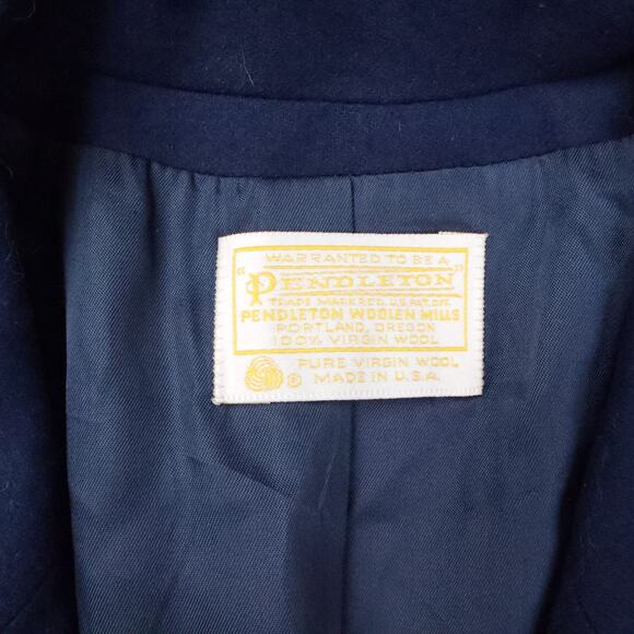 Womens Vintage Pendleton Wool PTP 17 Inches Small Blue Long Sleeve Blazer - Picture 5 of 10